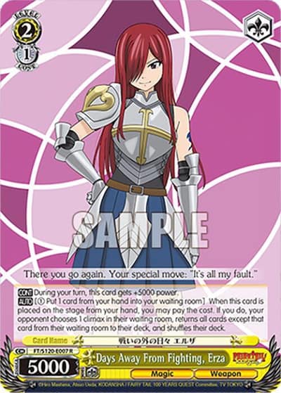 Days Away From Fighting, Erza FT/S120-E007 R FAIRY TAIL 100 YEARS QUEST Weiss Schwarz card