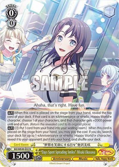 Days Spent Spreading Smiles Misaki Okusawa BD/WE49-E02 BanG Dream! 10th Anniversary! Premium Booster Card