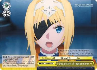 Declaration of Independence SAO/S65-E024 CC Sword Art Online -Alicization- Card