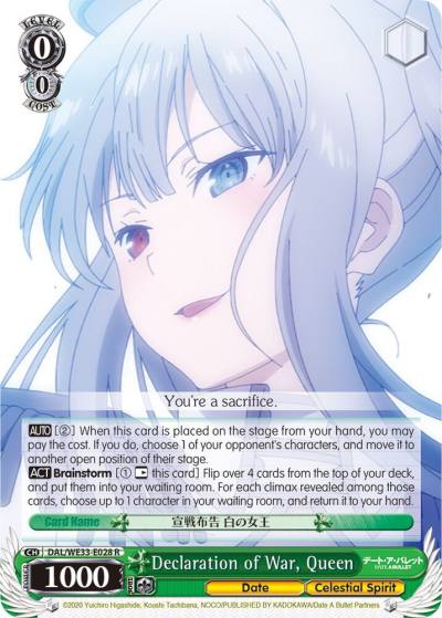 Declaration of War Queen Parallel Foil DAL/WE33-E028 R Date A Bullet Card