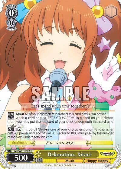 Dekoration Kirari IMC/W41-E022 C The iDOLM@STER Cinderella Girls Card