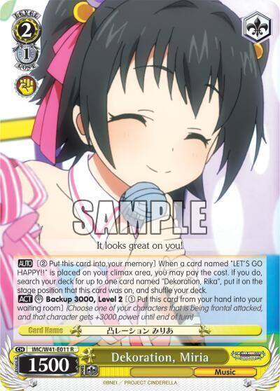 Dekoration Miria IMC/W41-E011 R The iDOLM@STER Cinderella Girls Card