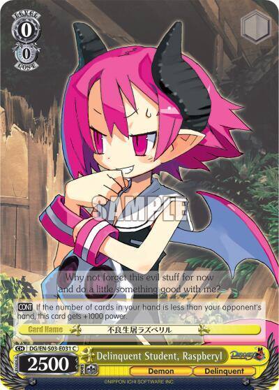 Delinquent Student Raspberyl DG/EN-S03-E031 C Disgaea Card