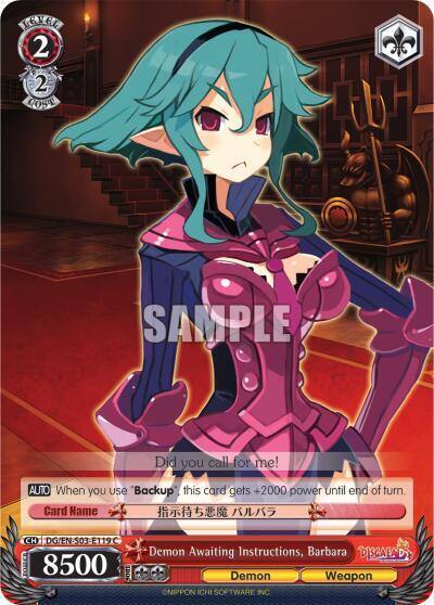 Demon Awaiting Instructions Barbara DG/EN-S03-E119 C Disgaea Card
