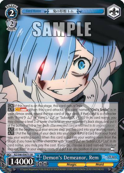 Demons Demeanor Rem SR RZ/S46-E067S SR Re:ZERO Card