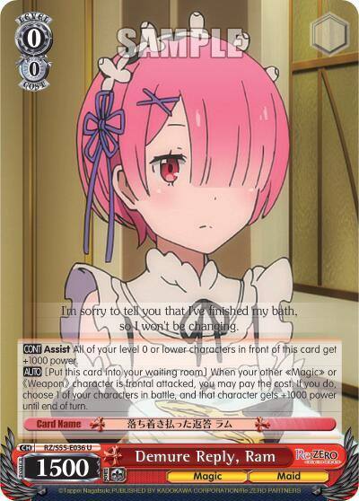 Demure Reply Ram RZ/S55-E036 U Re:ZERO Vol.2 Card