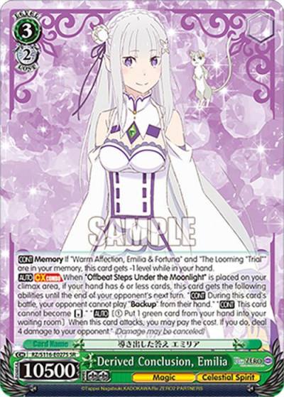 Derived Conclusion Emilia SR RZ/S116-E027S Re:ZERO -Starting Life in Another World- Vol.3 Card