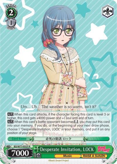 Desperate Invitation LOCK BD/W73-E025 R BanG Dream! Vol.2 Card