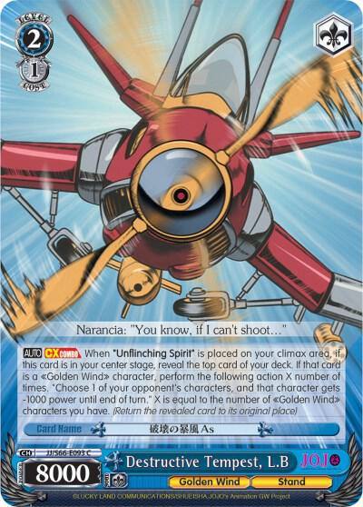 Destructive Tempest LB JJ/S66-E093 C JoJo's Bizarre Adventure: Golden Wind Card