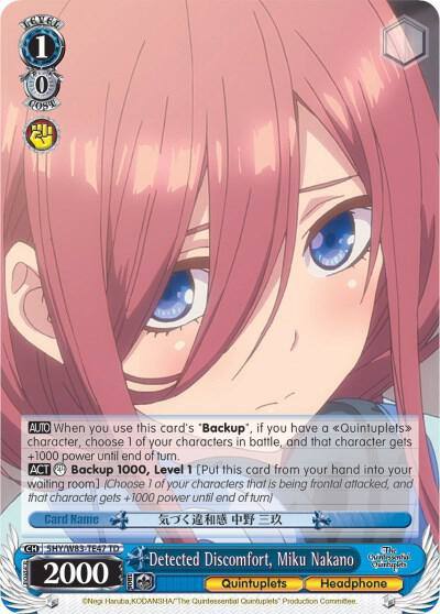 Detected Discomfort Miku Nakano 5HY/W83-TE47 TD The Quintessential Quintuplets Card