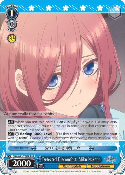 Detected Discomfort Miku Nakano RRR 5HY/W83-TE47R RRR The Quintessential Quintuplets Card