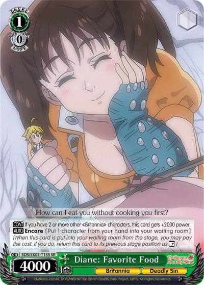 Diane Favorite Food SR SDS/SX03-T15S SR The Seven Deadly Sins Card