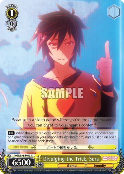 Divulging the Trick Sora NGL/S58-E013 C No Game No Life Card