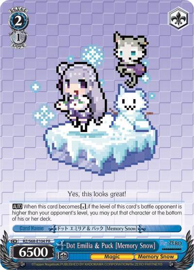 Dot Emilia and Puck Memory Snow RZ/S68-E104 PR Re:ZERO Memory Snow Card