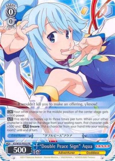 Double Peace Sign Aqua KS/W55-PE02 PR KonoSuba 2 Card