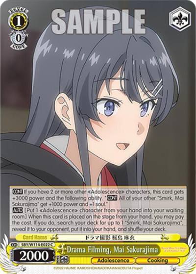 Drama Filming Mai Sakurajima SBY/W114-E022 C Rascal Does Not Dream Series Card