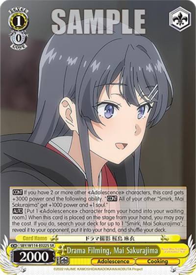 Drama Filming Mai Sakurajima SR SBY/W114-E022S SR Rascal Does Not Dream Series Card