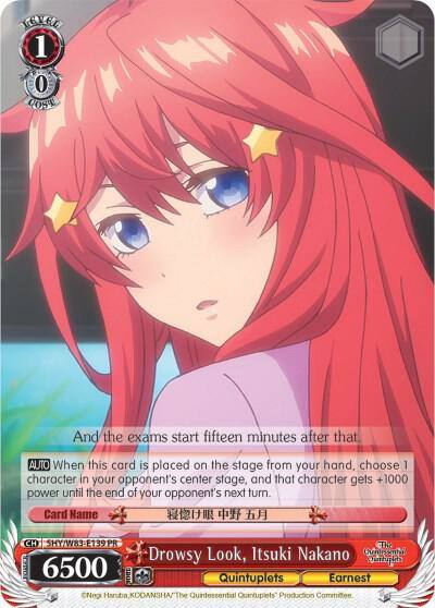 Drowsy Look Itsuki Nakano 5HY/W83-E139 PR The Quintessential Quintuplets Card