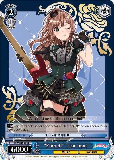 Einheit Lisa Imai Parallel Foil BD/WE35-E32 R Poppin’Party x Roselia Card