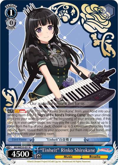 Einheit Rinko Shirokane BD/WE35-E31 R Poppin’Party x Roselia Card