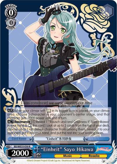 Einheit Sayo Hikawa Parallel Foil BD/WE35-E30 R Poppin’Party x Roselia Card