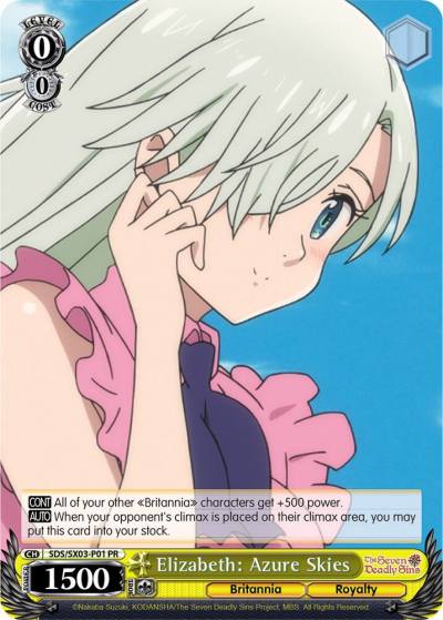 Elizabeth Azure Skies SDS/SX03-P01 PR The Seven Deadly Sins: Revival of The Commandments Card