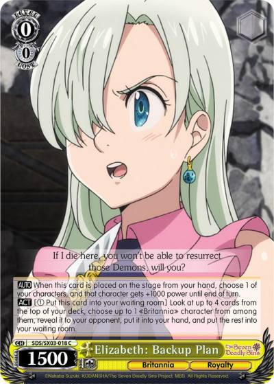 Elizabeth Backup Plan SDS/SX03-018 C The Seven Deadly Sins Card