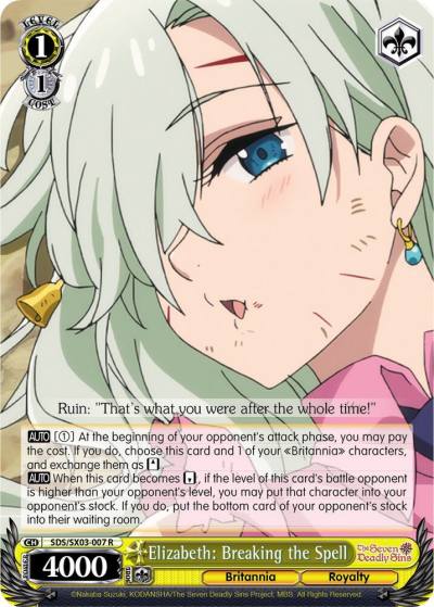 Elizabeth Breaking the Spell SDS/SX03-007 R The Seven Deadly Sins Card