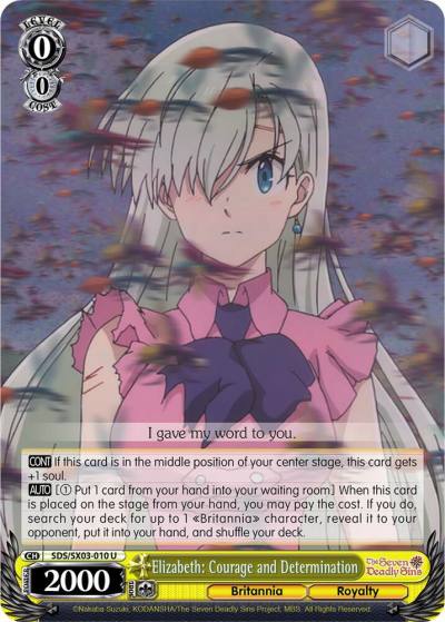 Elizabeth Courage and Determination SDS/SX03-010 U The Seven Deadly Sins Card