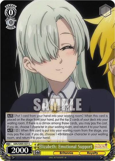 Elizabeth Emotional Support SDS/SX05-021 C The Seven Deadly Sins: Revival of The Commandments Card