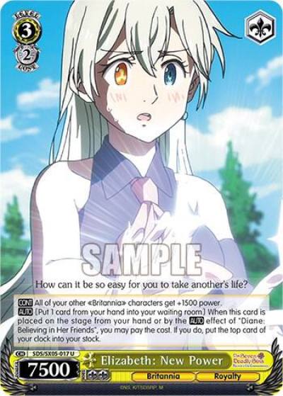 Elizabeth New Power SDS/SX05-017 U The Seven Deadly Sins: Revival of The Commandments Card