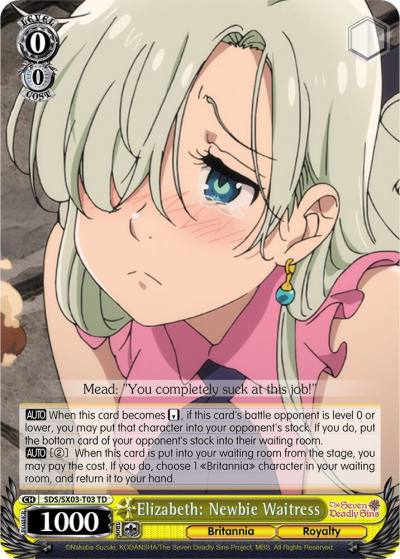 Elizabeth Newbie Waitress SDS/SX03-T03 TD The Seven Deadly Sins Card