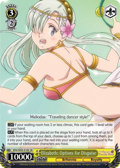 Elizabeth Options for Disguise SR SDS/SX03-016S SR The Seven Deadly Sins Card