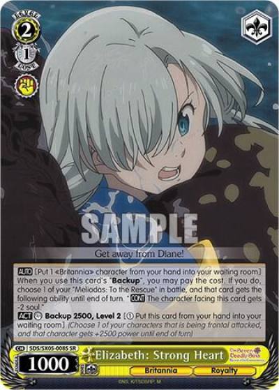 Elizabeth Strong Heart SR SDS/SX05-008S SR The Seven Deadly Sins: Revival of The Commandments Card