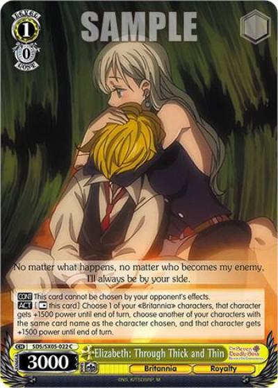 Elizabeth Through Thick and Thin SDS/SX05-022 C The Seven Deadly Sins: Revival of The Commandments Card