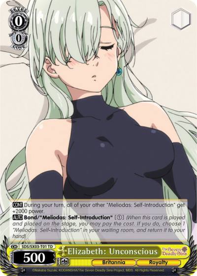 Elizabeth Unconscious SDS/SX03-T01 TD The Seven Deadly Sins Card