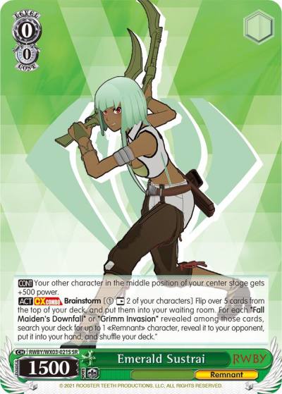 Emerald Sustrai SR RWBY/WX03-021S SR RWBY Card