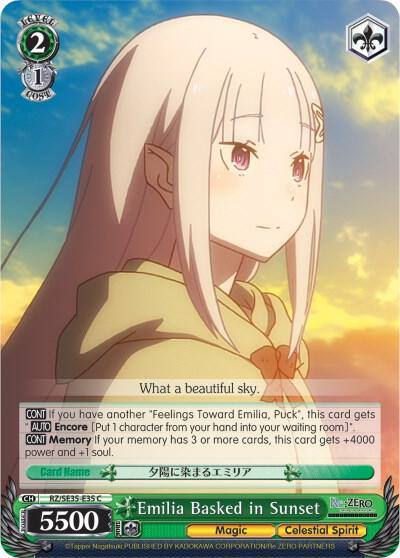 Emilia Basked in Sunset Parallel Foil RZ/SE35-E35 C Re:ZERO: The Frozen Bond Card