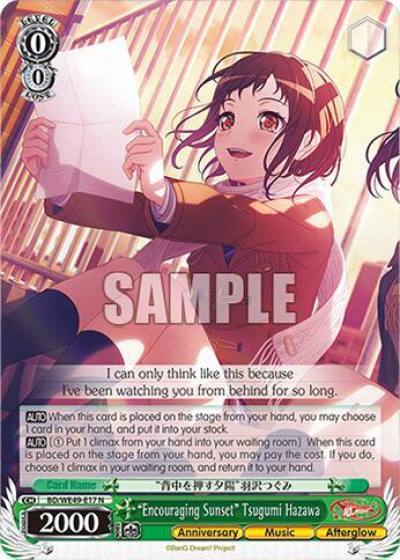 Encouraging Sunset Tsugumi Hazawa BD/WE49-E17 BanG Dream! 10th Anniversary! Premium Booster Card