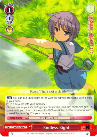 Endless Eight E SY/WE09-E19e The Melancholy of Haruhi Suzumiya Extra Booster Card