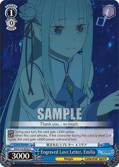 Engraved Love Letter Emilia RZ/S116-E092 Re:ZERO -Starting Life in Another World- Vol.3 Card
