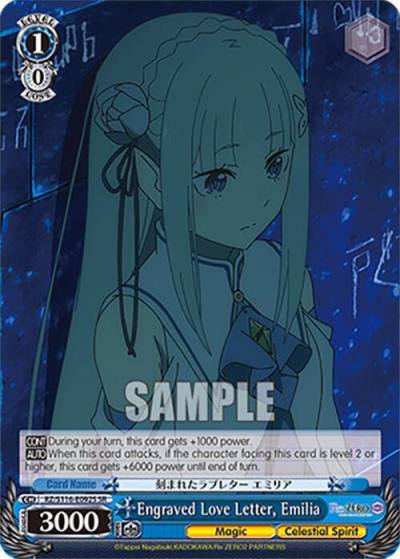 Engraved Love Letter Emilia SR RZ/S116-E092S Re:ZERO -Starting Life in Another World- Vol.3 Card