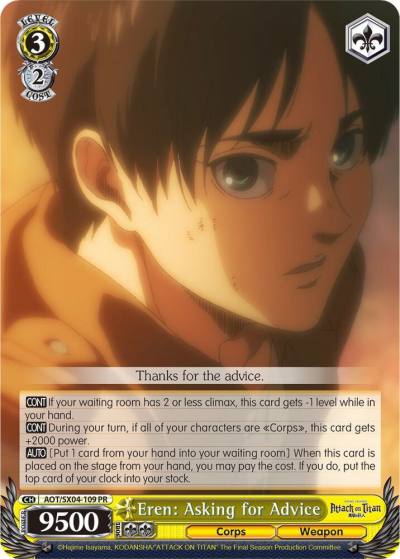 Eren Asking for Advice AOT/SX04-109 PR Attack On Titan: Final Season Card