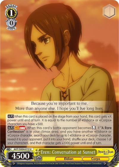 Eren Conversation at Sunset AOT/SX04-012 U Attack On Titan: Final Season Card