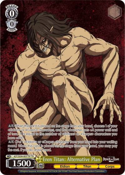 Eren Titan Alternative Plan TTR AOT/SX04-005TTR TTR Attack On Titan: Final Season Card