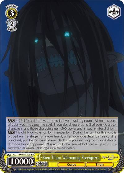 Eren Titan Welcoming Foreigners Foil AOT/SX04-110S PR Attack On Titan: Final Season Card