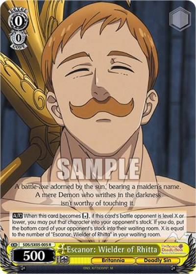Escanor Wielder of Rhitta SDS/SX05-005 R The Seven Deadly Sins: Revival of The Commandments Card