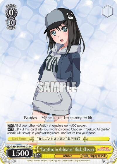 Everything In Moderation Misaki Okusawa BD/EN-W03-014 C BanG Dream! Girls Band Party! MULTI LIVE Card