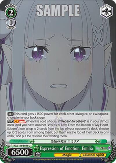 Expression of Emotion Emilia RZ/S116-E036 Re:ZERO -Starting Life in Another World- Vol.3 Card