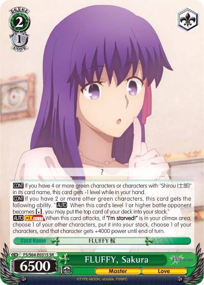 FLUFFY Sakura SR FS/S64-E031S SR Fate/stay night [Heaven’s Feel] Card